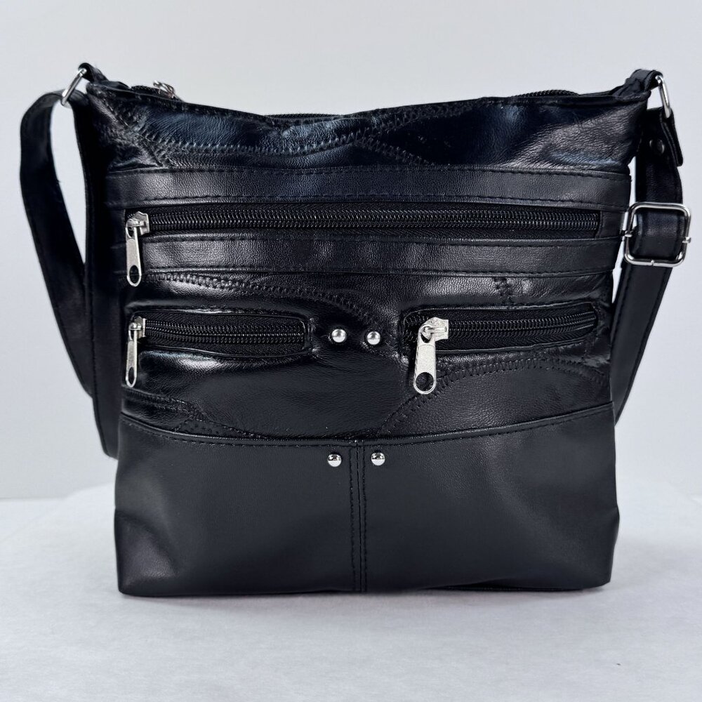 Stone Mountain Black Patch Leather Crossbody Bag … - image 3